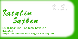 katalin sajben business card